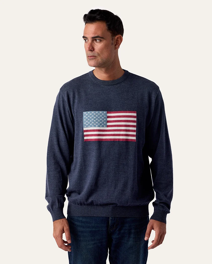 American Flag Wool Banded Sweater - Image 3