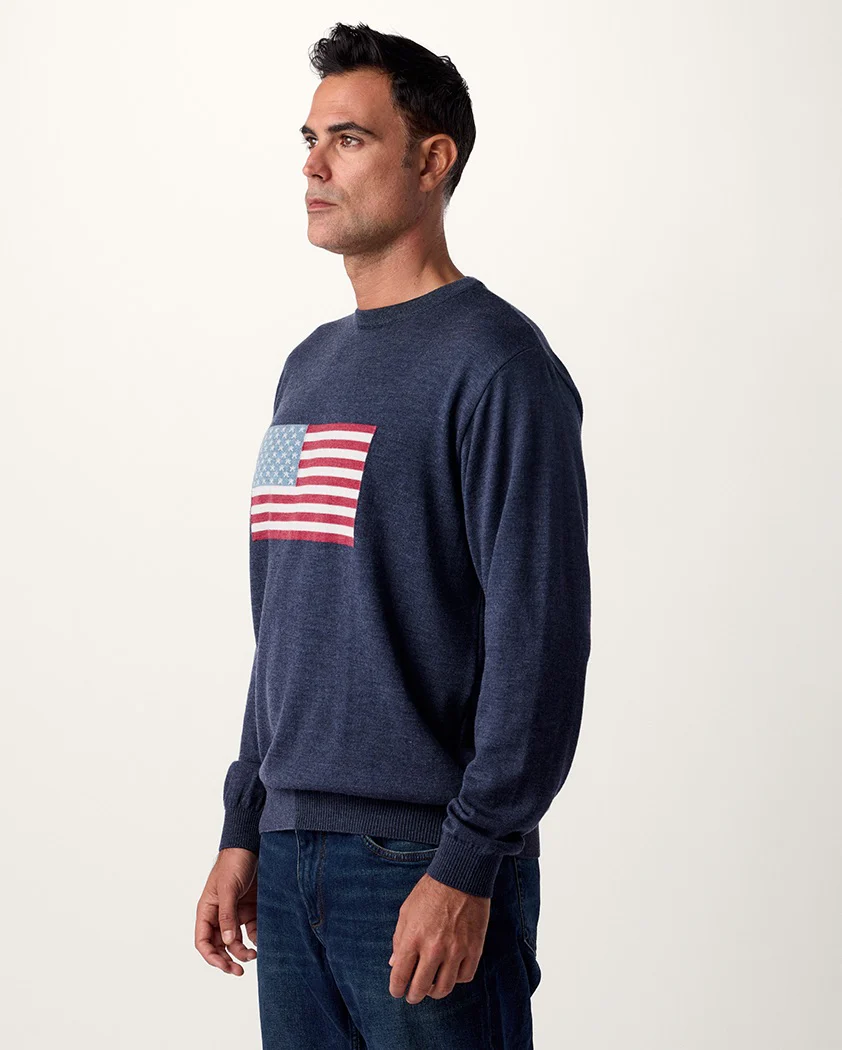 American Flag Wool Banded Sweater - Image 4