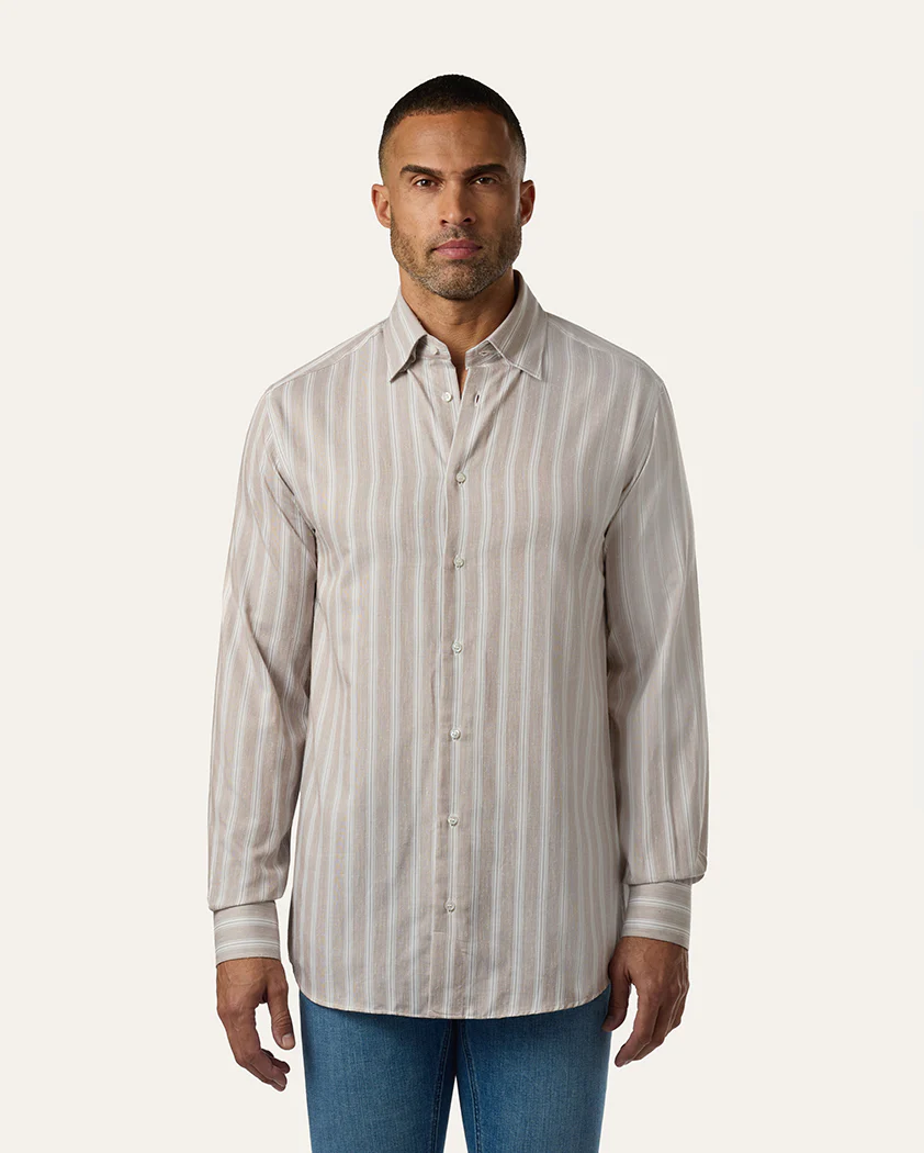 Awning Stripe Cotton-Silk Shirt - Image 3