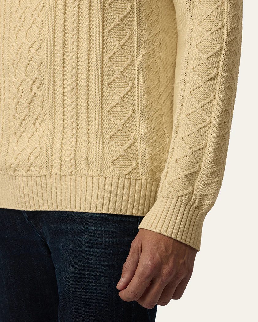 Cable Knit Cotton Quarter-Zip Sweater - Image 6