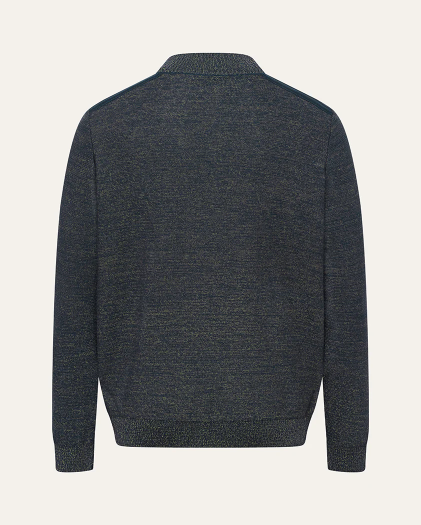 Chromatic Twist Jersey Knit Cotton Quarter-Zip Sweater - Image 2