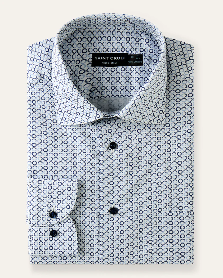 Circle Pattern Cotton Shirt