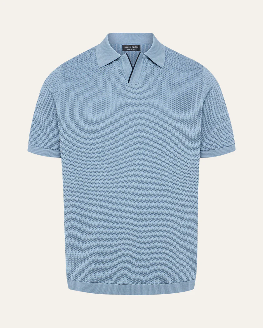 Cloqué Knit Cotton Polo - Image 10