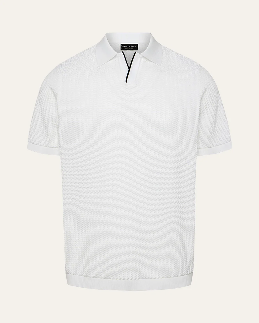 Cloqué Knit Cotton Polo - Image 12