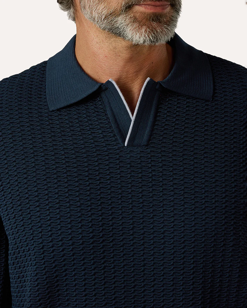 Cloqué Knit Cotton Polo - Image 5