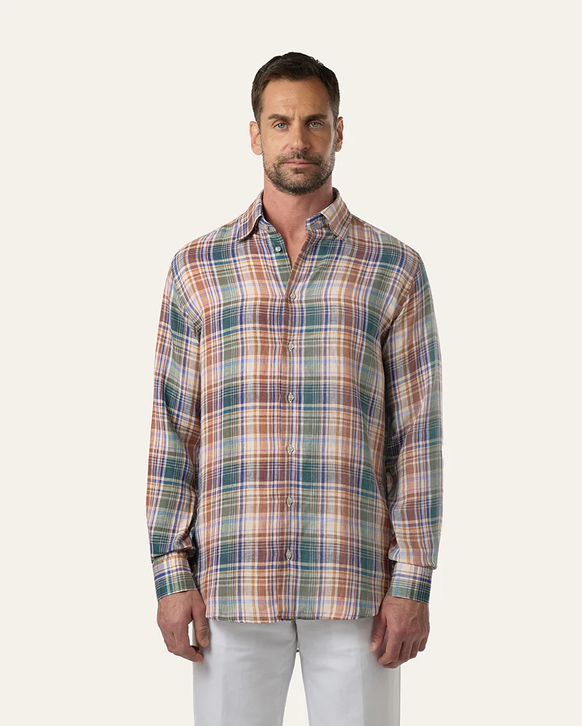 Coastal Plaid Linen Shirt - Image 3