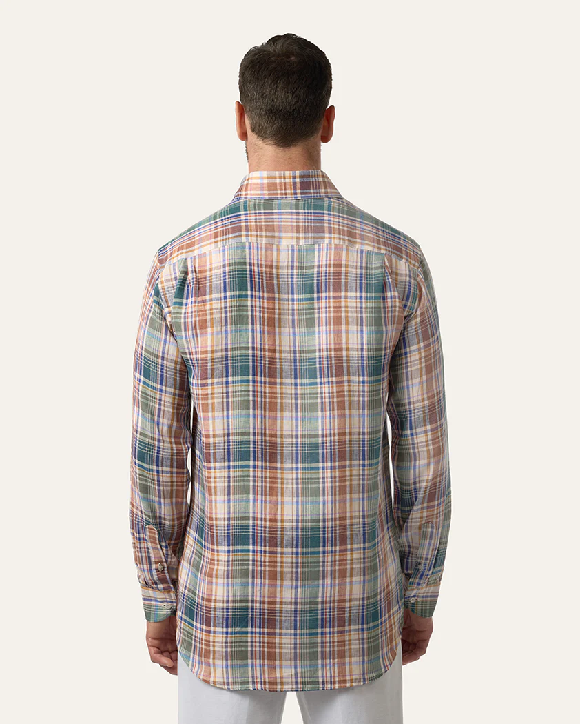 Coastal Plaid Linen Shirt - Image 5