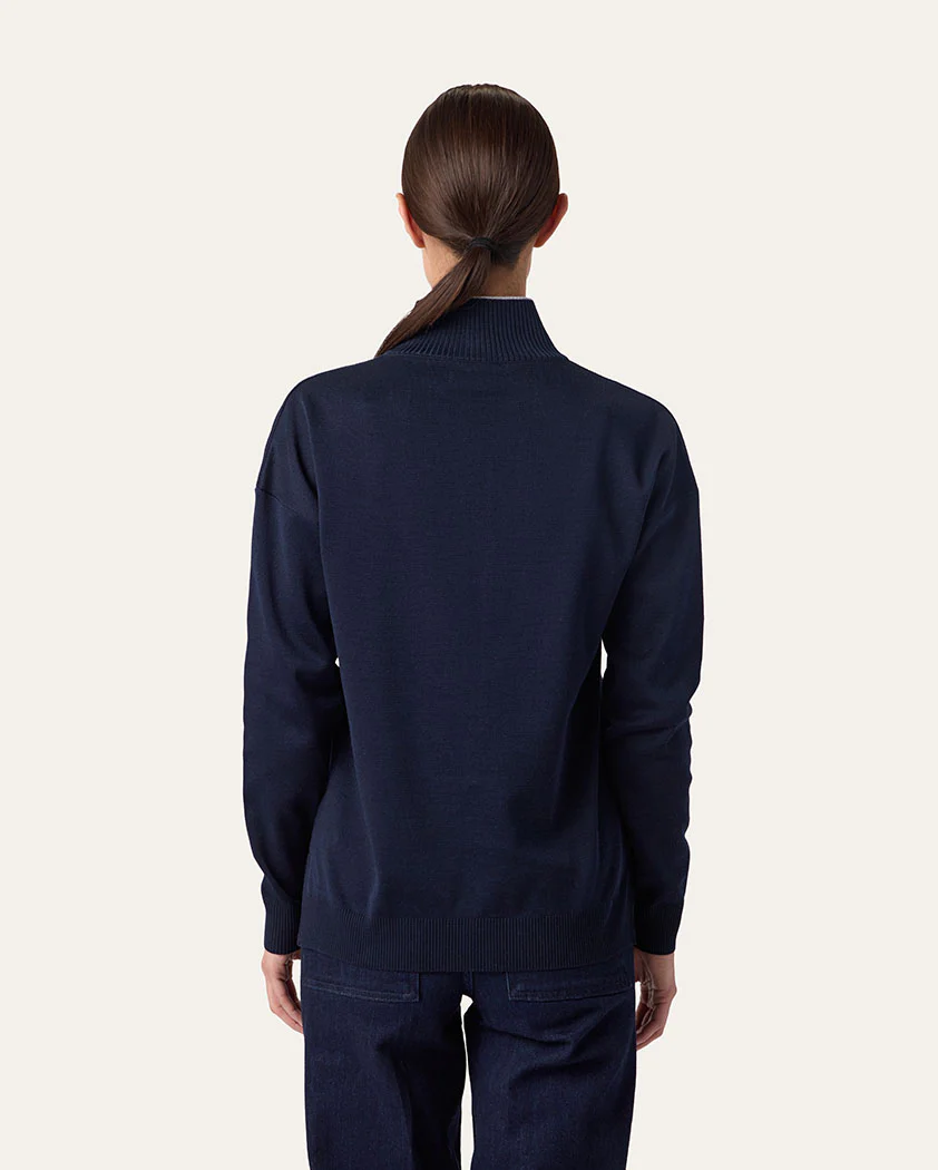 Double-Knit Cotton Quarter-Zip Pullover - Image 6