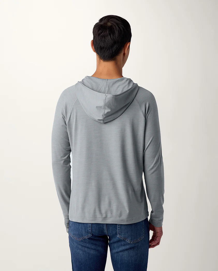 Fine Jersey Knit Performance Wool Quarter-Zip Hoodie - Image 6