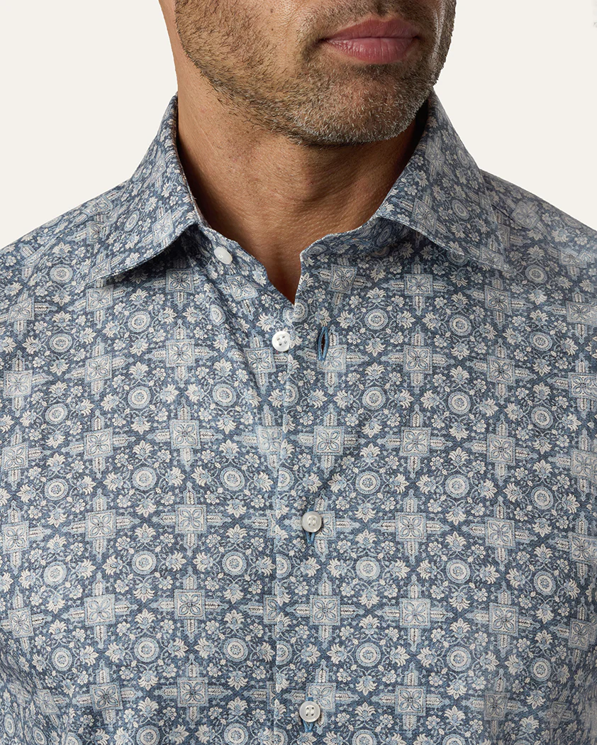 Floral Motif Cotton Shirt - Image 5