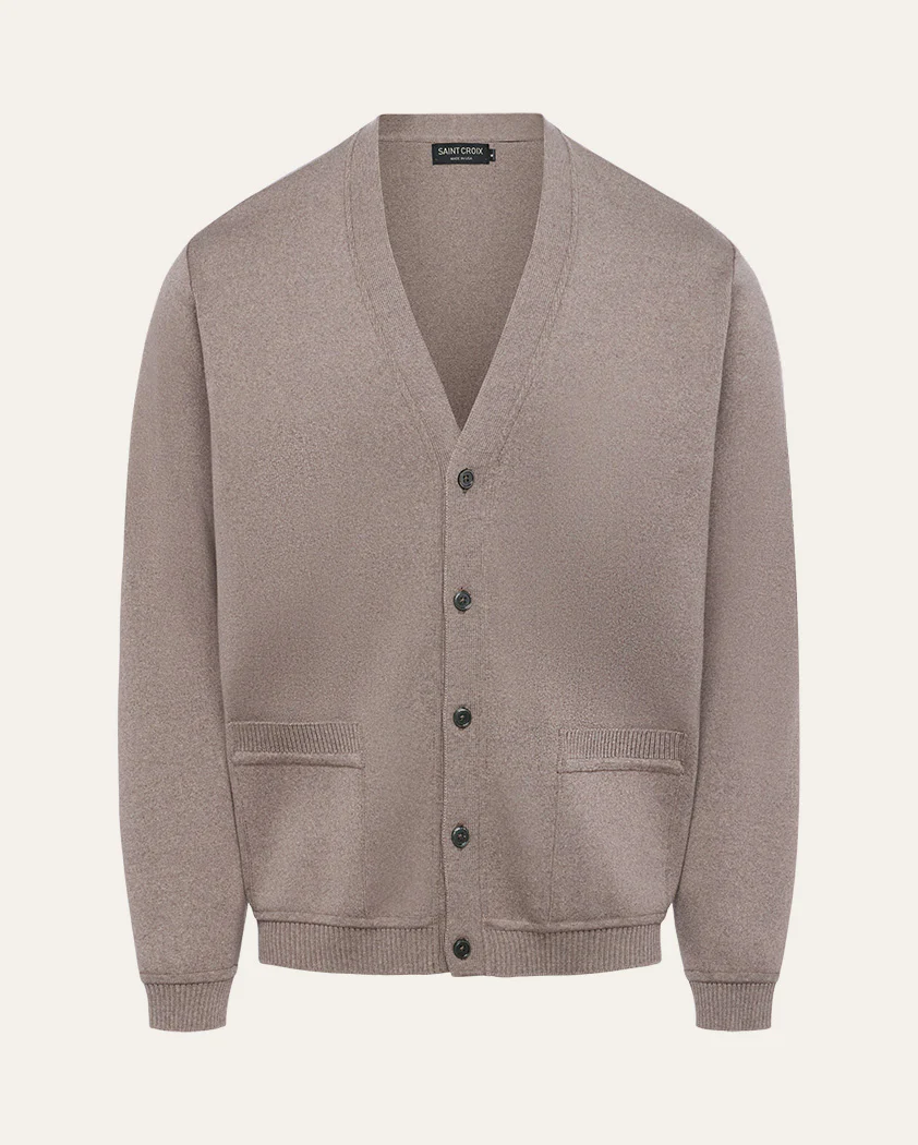 Interlock Knit Wool Cardigan