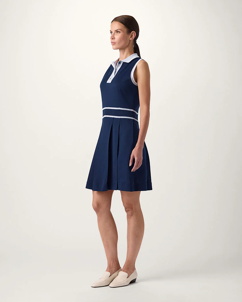 Interlock Performance Cotton Sleeveless Polo Dress - Image 4