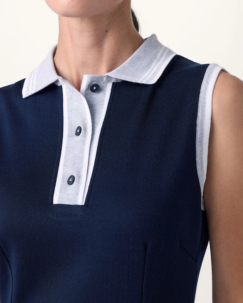 Interlock Performance Cotton Sleeveless Polo Dress - Image 5
