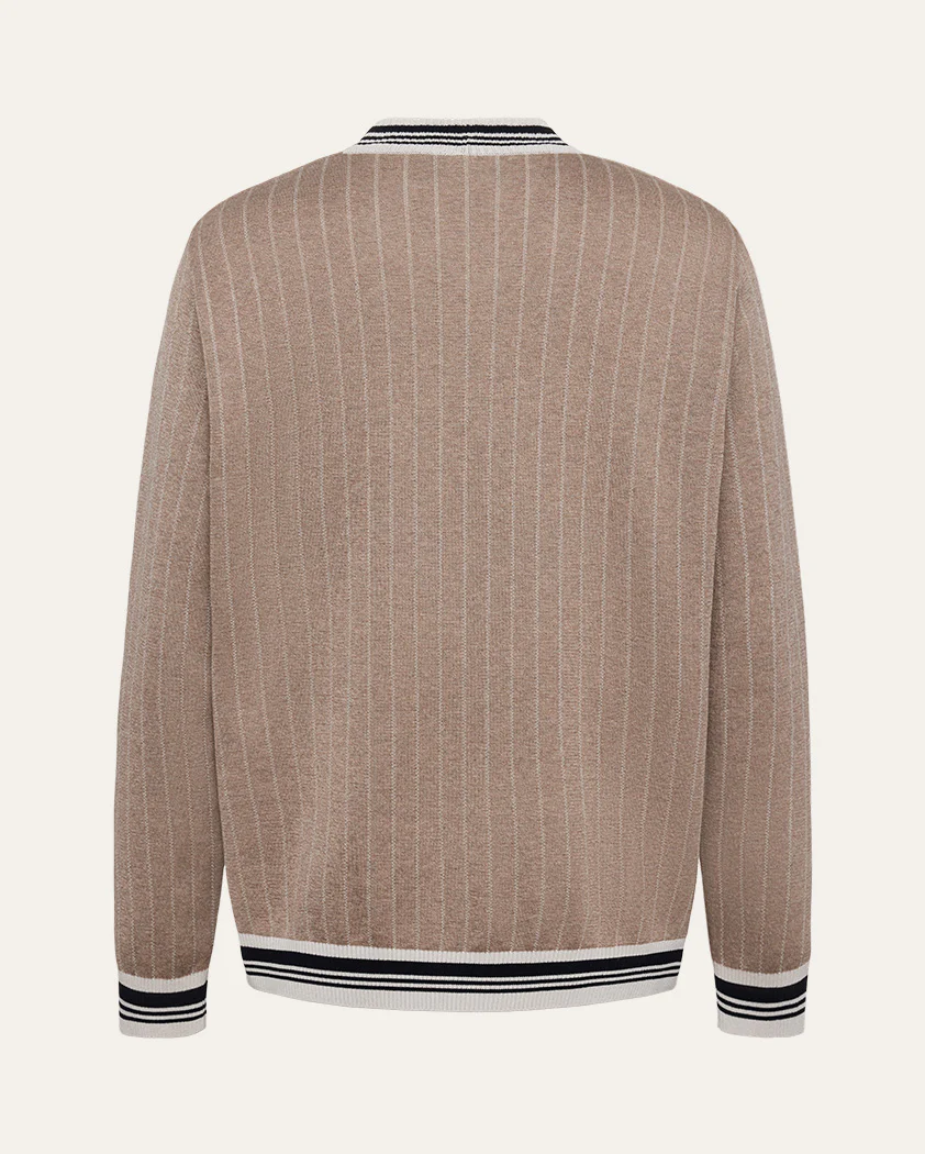 Jacquard Wool V-Neck Sweater - Image 2