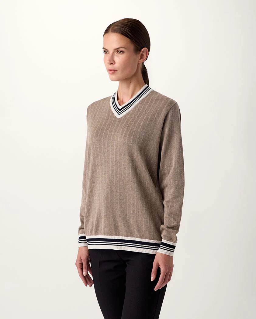 Jacquard Wool V-Neck Sweater - Image 4