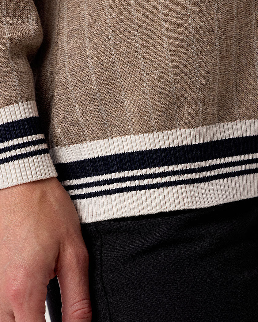 Jacquard Wool V-Neck Sweater - Image 6