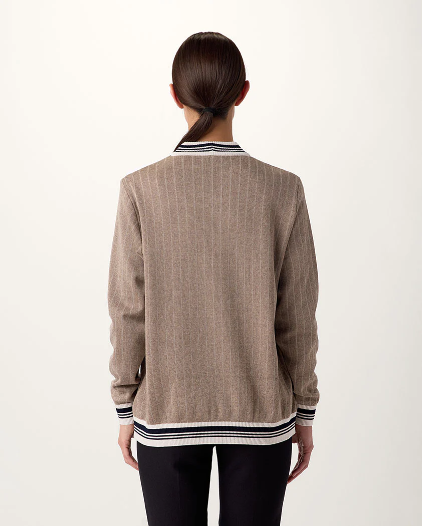 Jacquard Wool V-Neck Sweater - Image 7