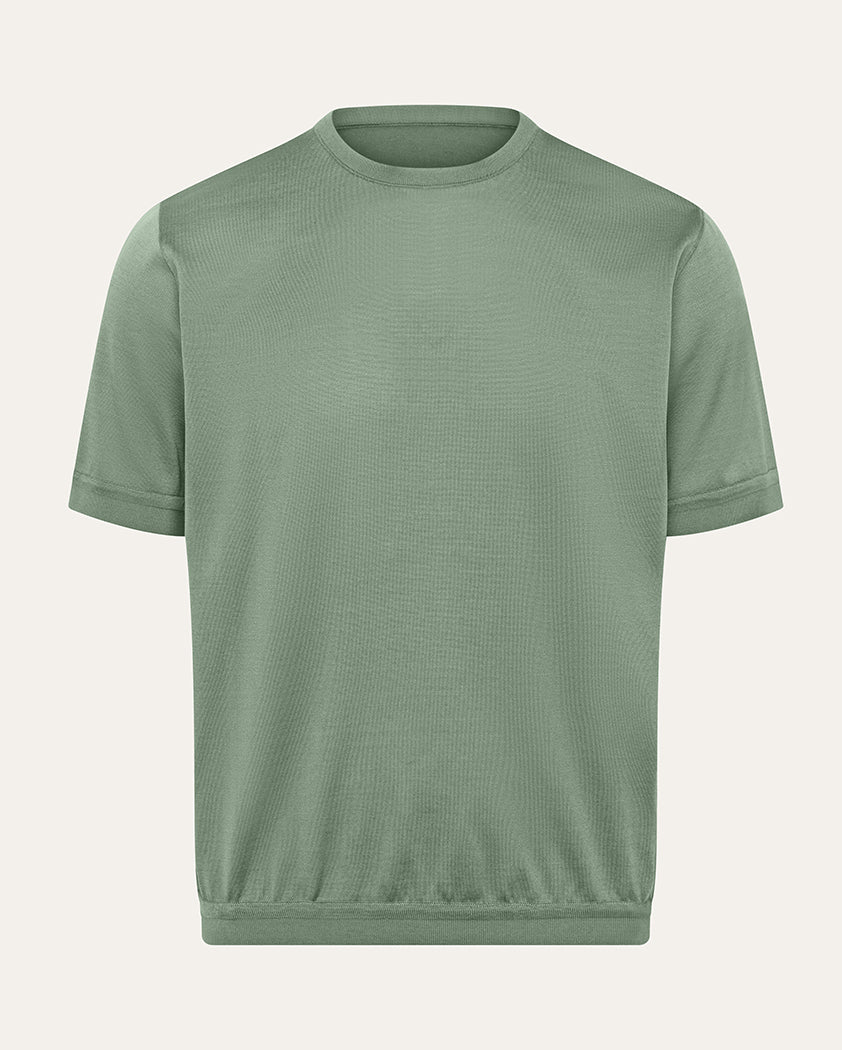 Jersey Knit Cotton Banded Tee - Image 13