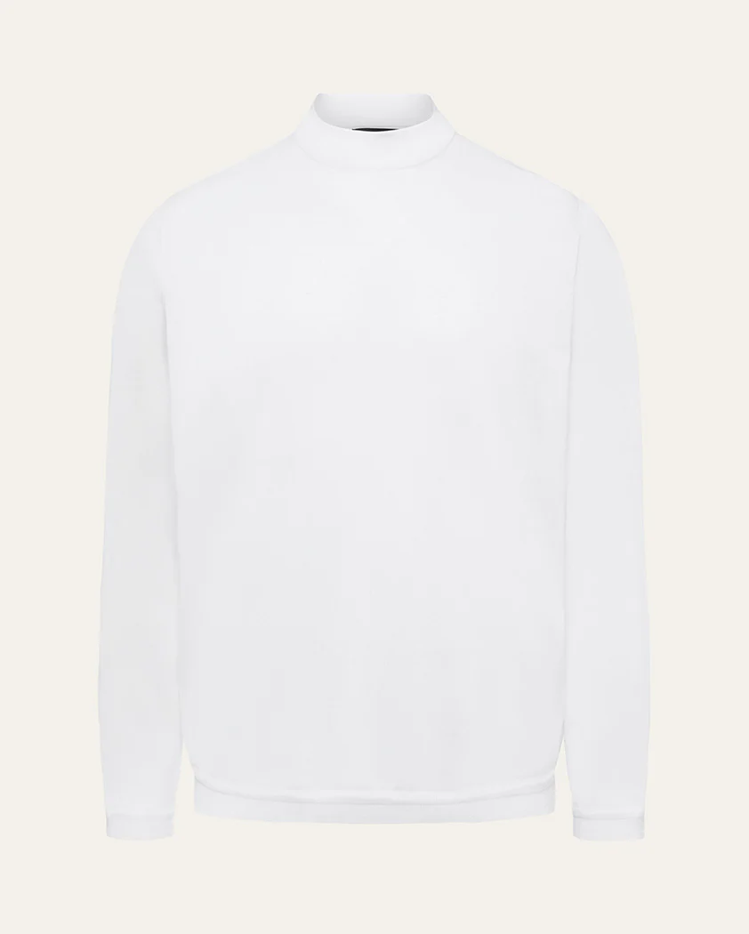 Jersey Knit Cotton Mock Turtleneck - Image 10