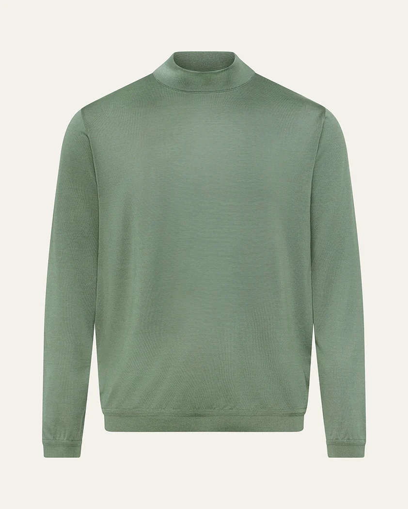 Jersey Knit Cotton Mock Turtleneck - Image 12