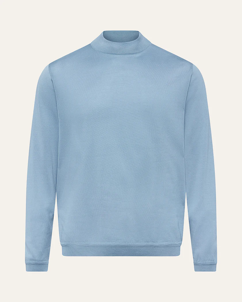 Jersey Knit Cotton Mock Turtleneck - Image 13