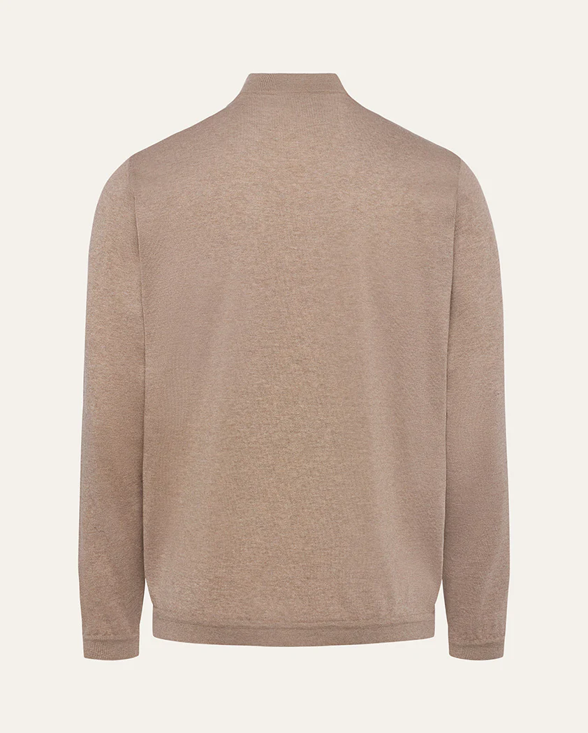 Jersey Knit Cotton Mock Turtleneck - Image 2