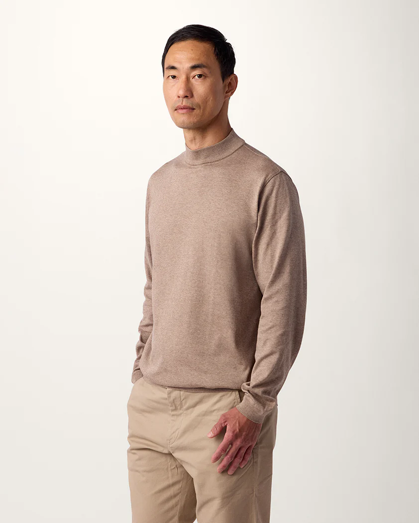 Jersey Knit Cotton Mock Turtleneck - Image 4
