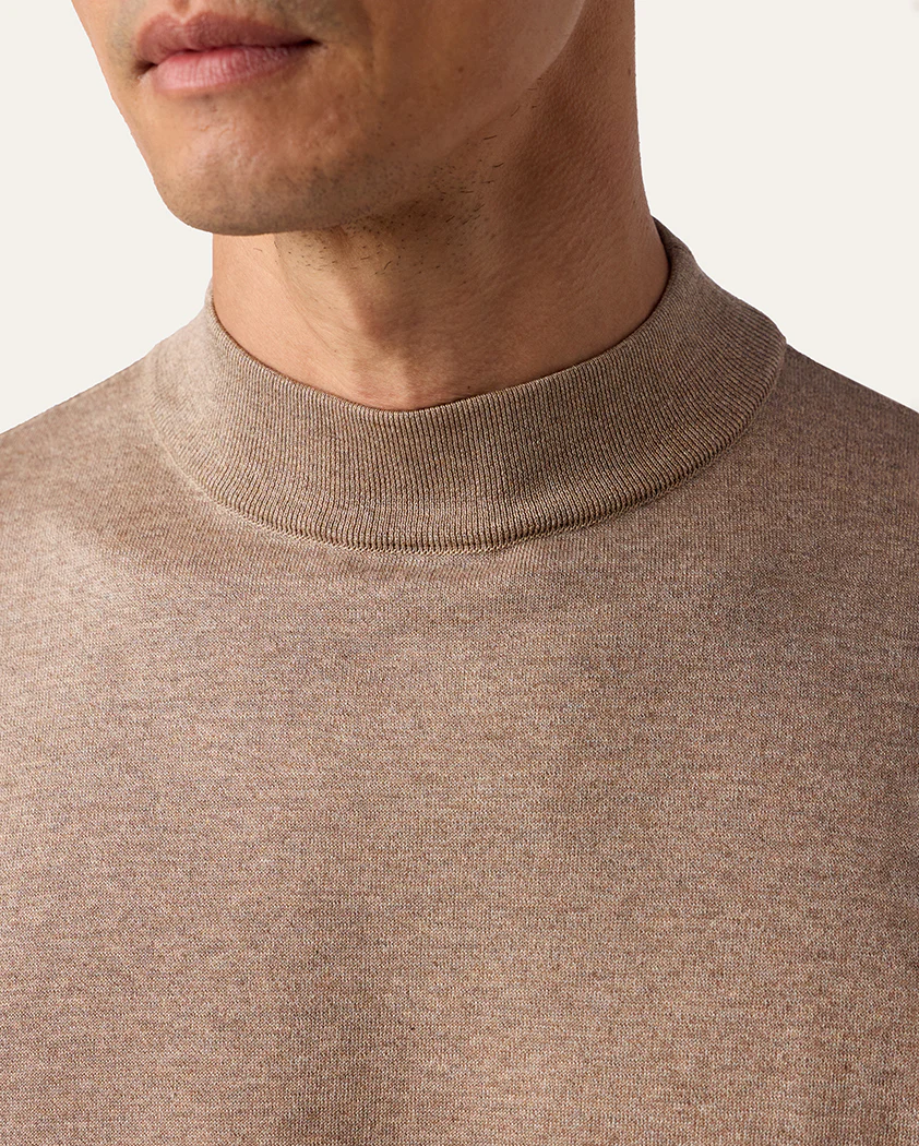 Jersey Knit Cotton Mock Turtleneck - Image 5
