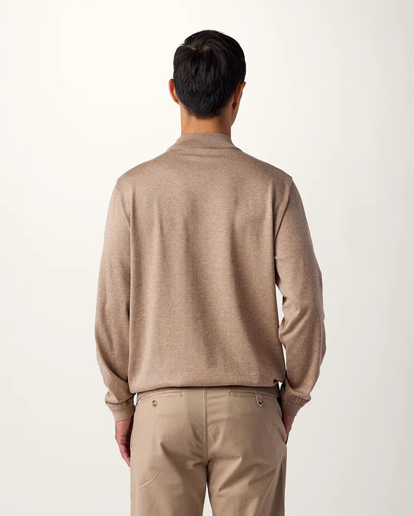 Jersey Knit Cotton Mock Turtleneck - Image 6