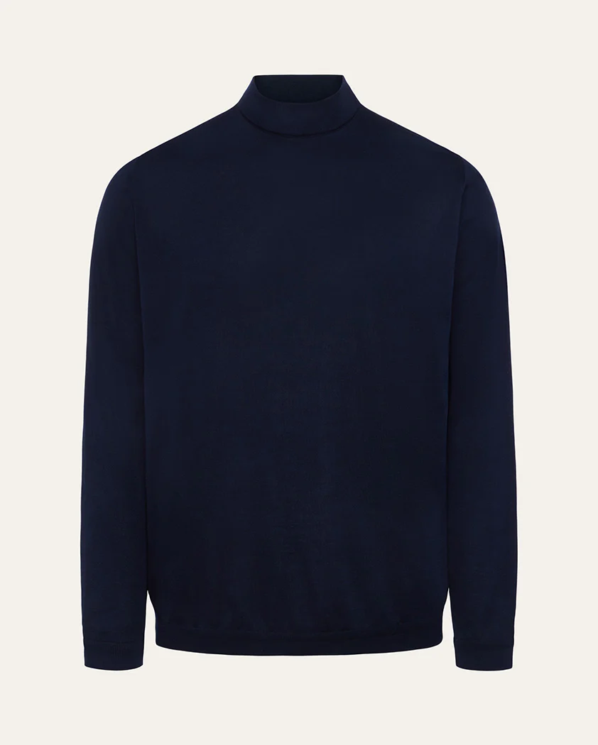Jersey Knit Cotton Mock Turtleneck - Image 7