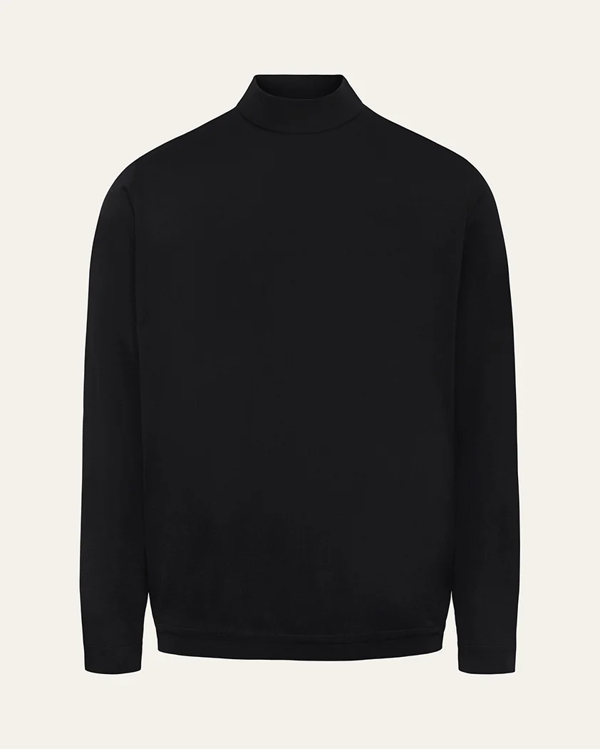 Jersey Knit Cotton Mock Turtleneck - Image 8