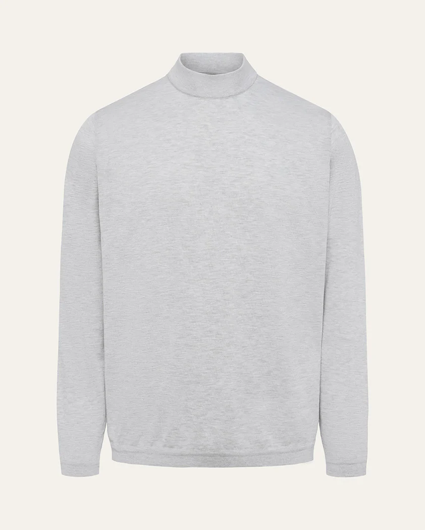 Jersey Knit Cotton Mock Turtleneck - Image 9