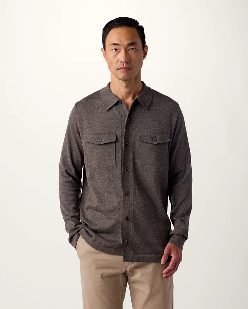 Jersey Wool Shirt Jacket - Image 3