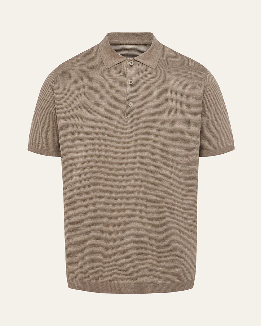 Two-Toned Mesh Interlock Cotton Polo - Image 11