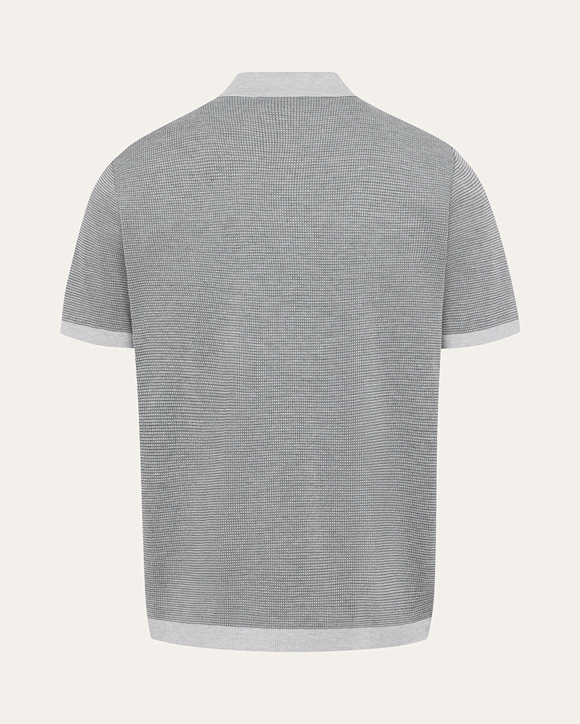 Two-Toned Mesh Interlock Cotton Polo - Image 2