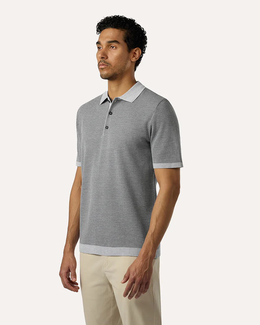 Two-Toned Mesh Interlock Cotton Polo - Image 4