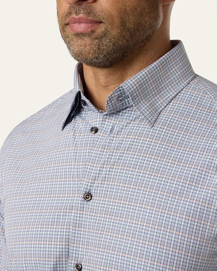 Navy Check Cotton Shirt - Image 2