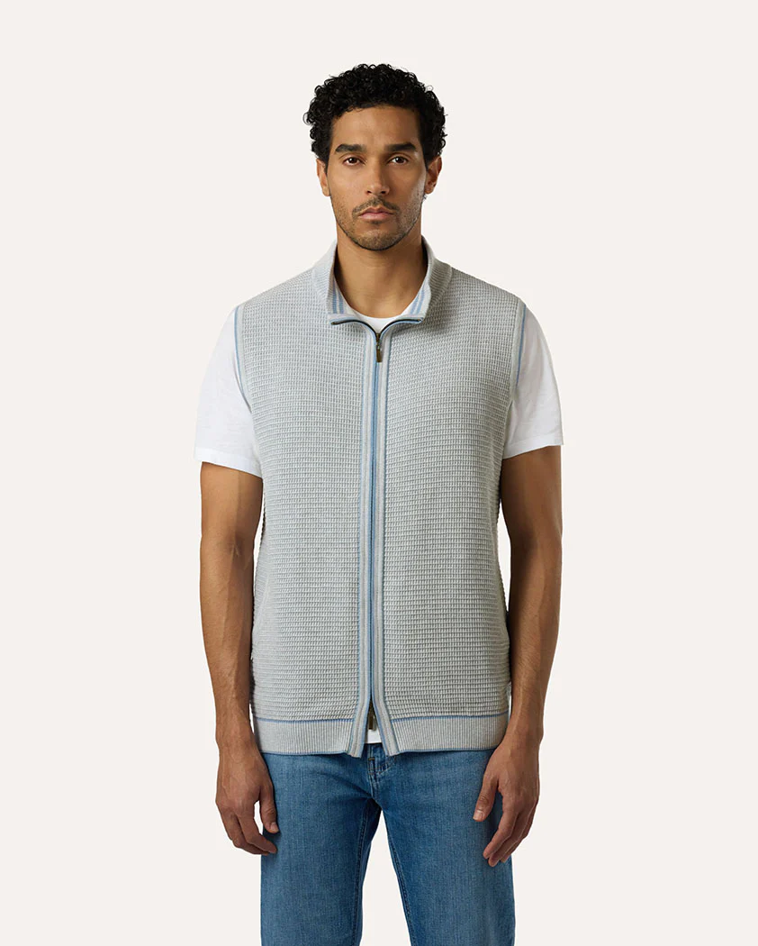 Ottoman Knit Cotton Vest - Image 3