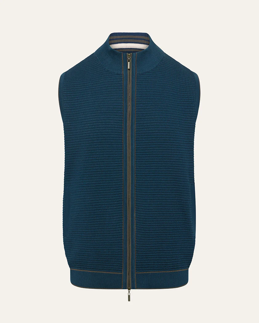 Ottoman Knit Cotton Vest - Image 8