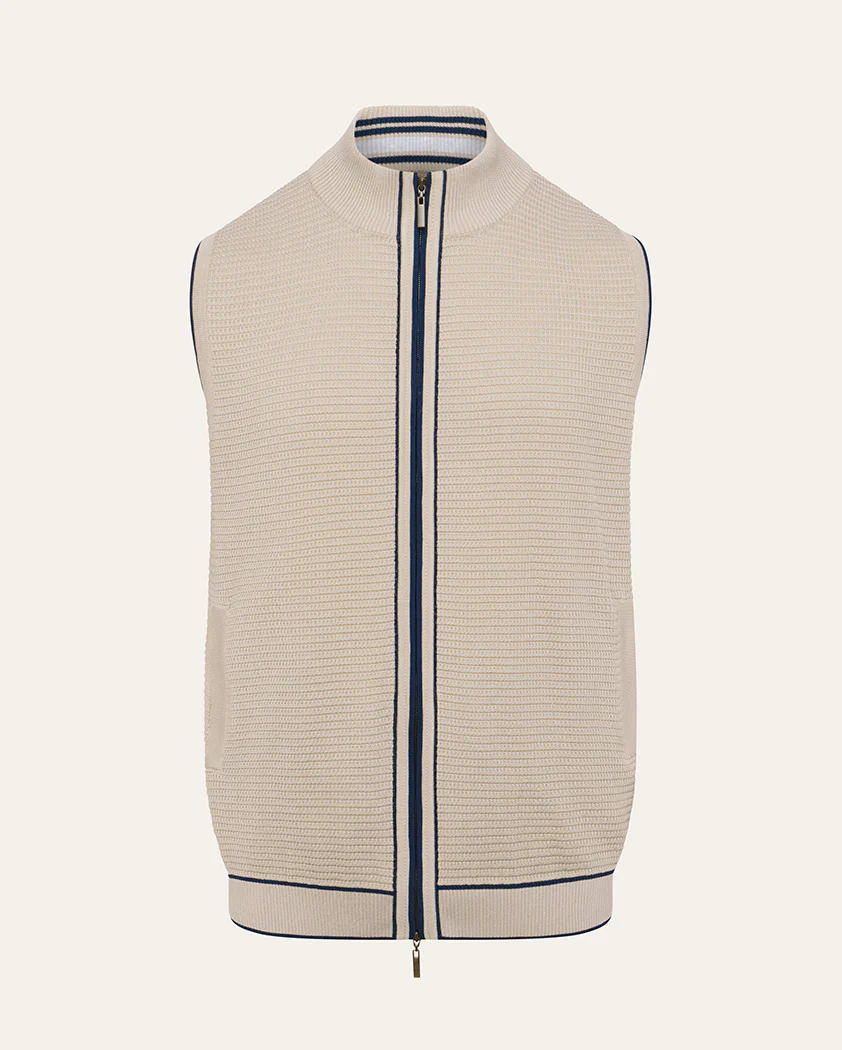 Ottoman Knit Cotton Vest - Image 9