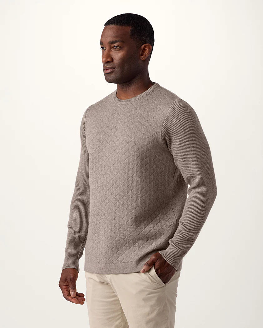 Quilted Knit Wool Sweater - Image 4