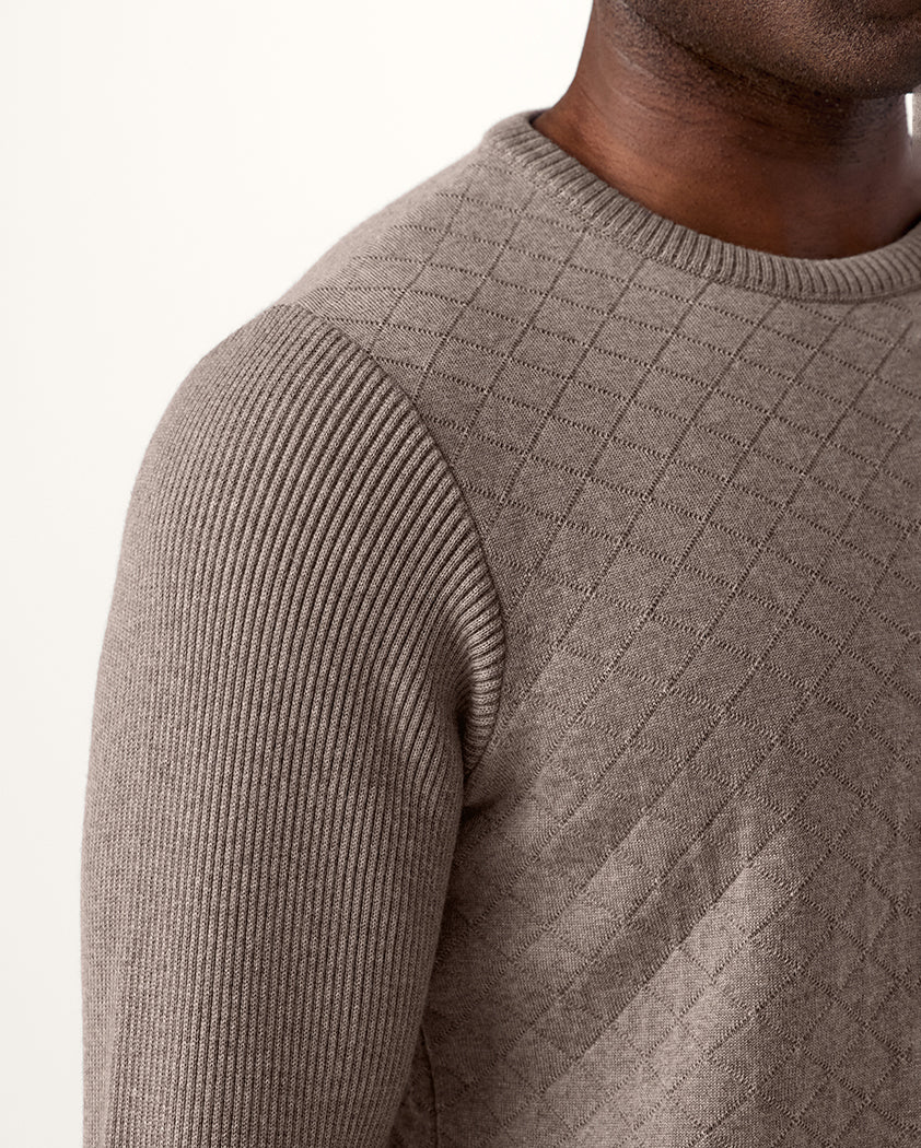 Quilted Knit Wool Sweater - Image 5