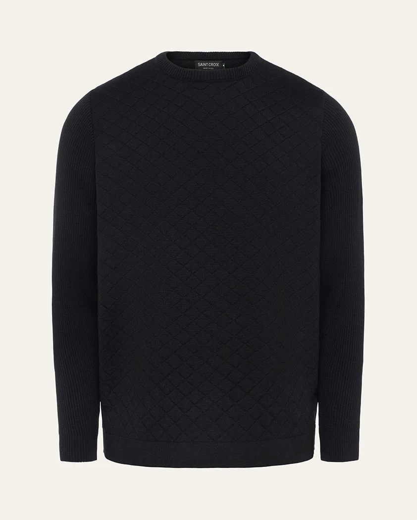 Quilted Knit Wool Sweater - Image 8