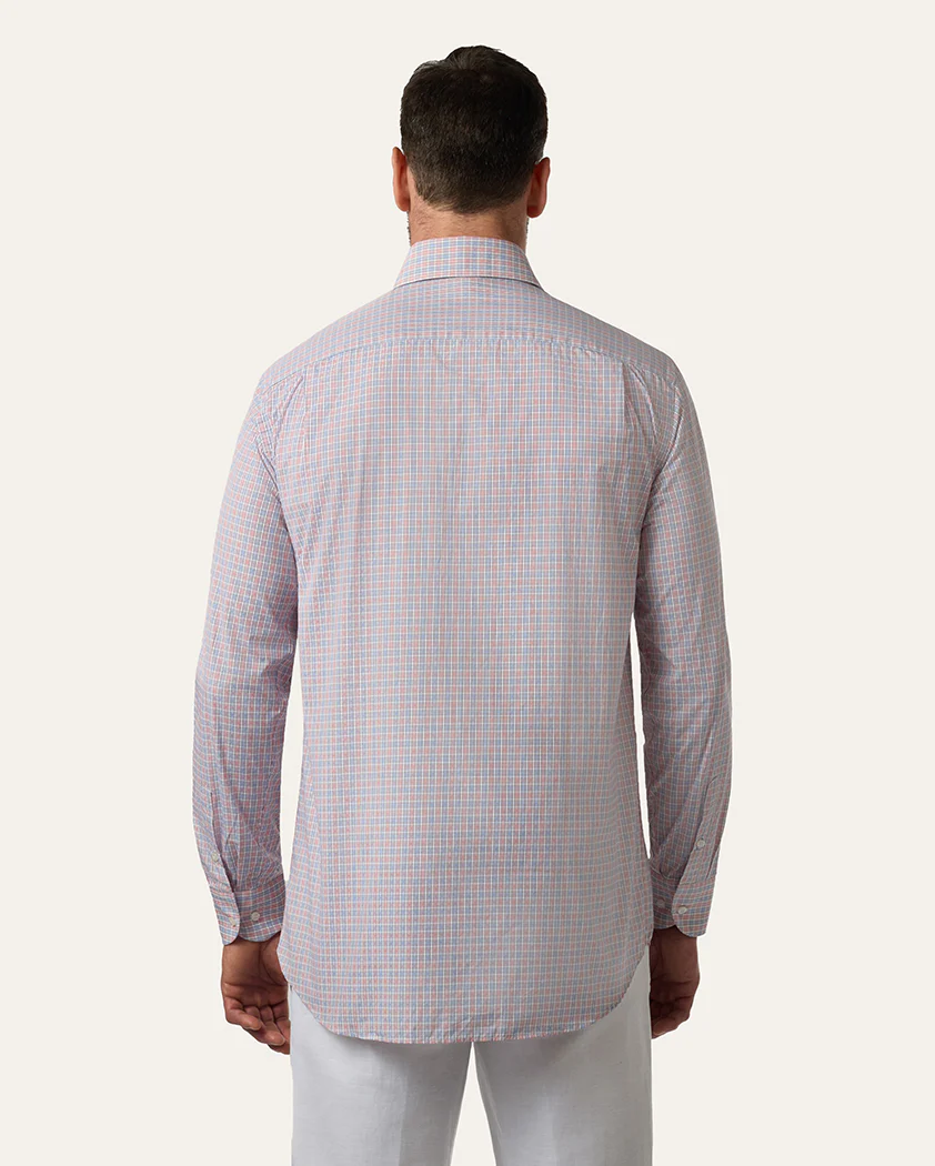 Red, White, and Blue Check Cotton Shirt - Image 5