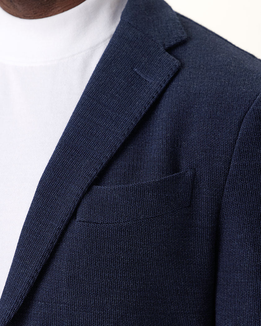 Single Knit Wool Blazer - Image 5