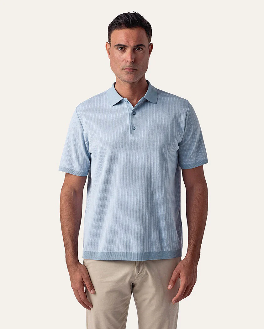 Striped Milano Rib Cotton Polo - Image 3