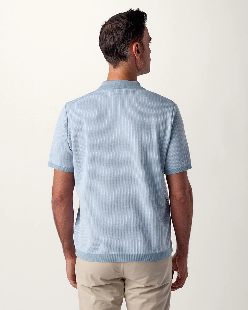 Striped Milano Rib Cotton Polo - Image 6