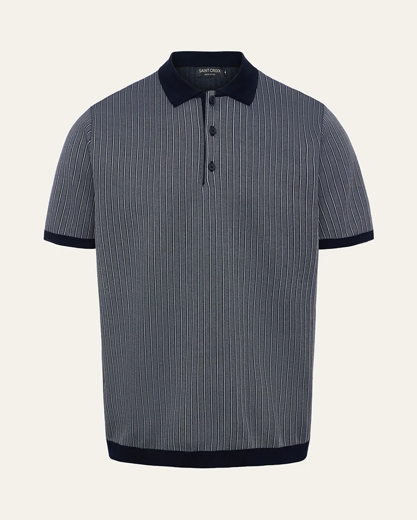 Striped Milano Rib Cotton Polo - Image 7