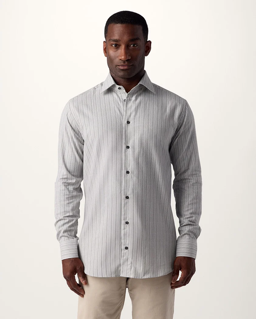 Textured Striped Cotton Shirt - Image 3
