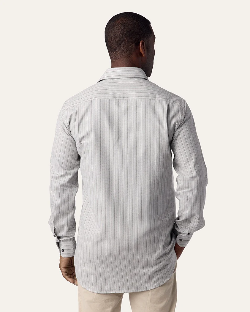 Textured Striped Cotton Shirt - Image 5